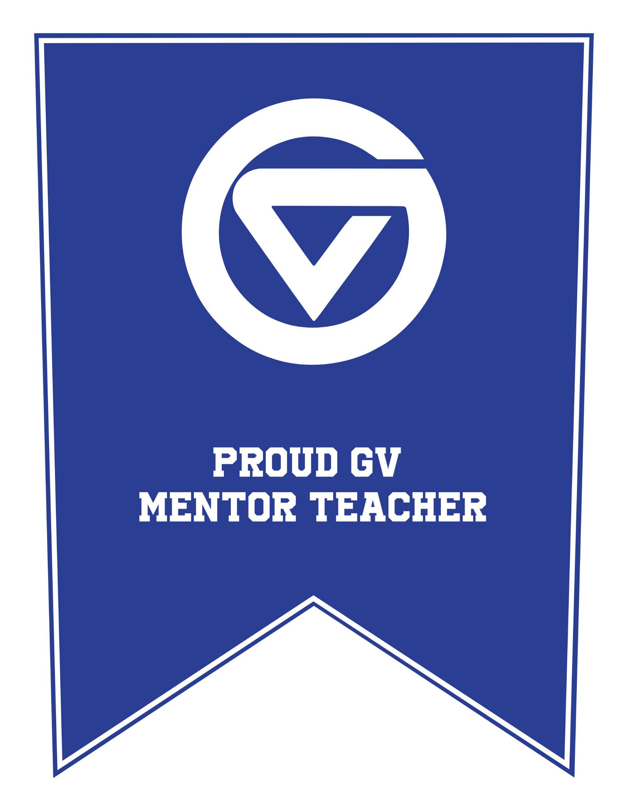 Proud teacher mentor pennant blue